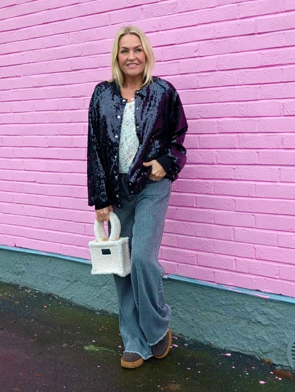 Klara Sequin Bomber Jacket