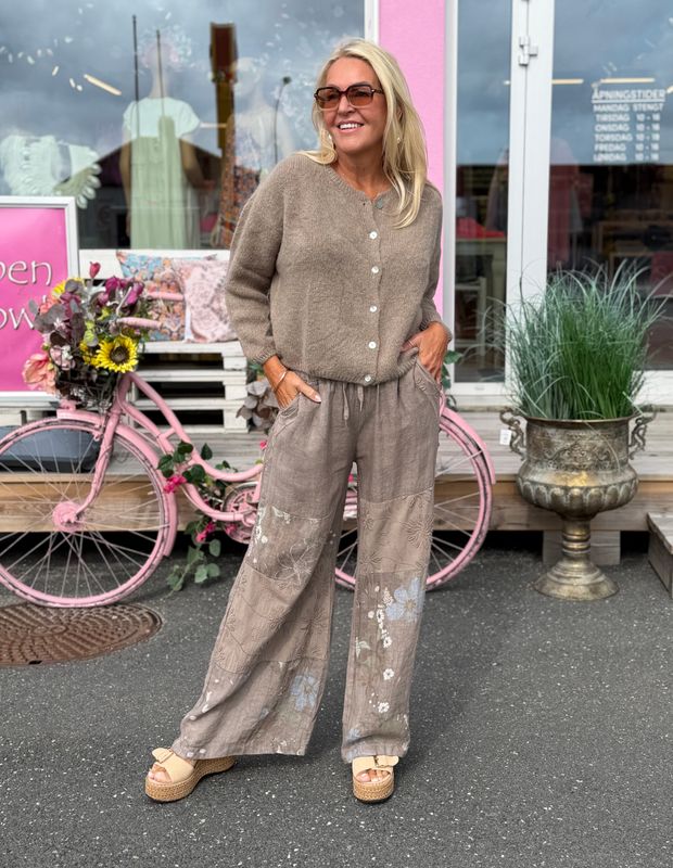 Flower Boho Linen Pant