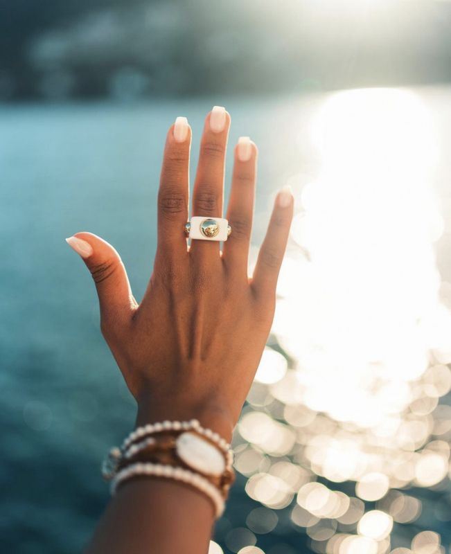 Big Golden Stone Ring