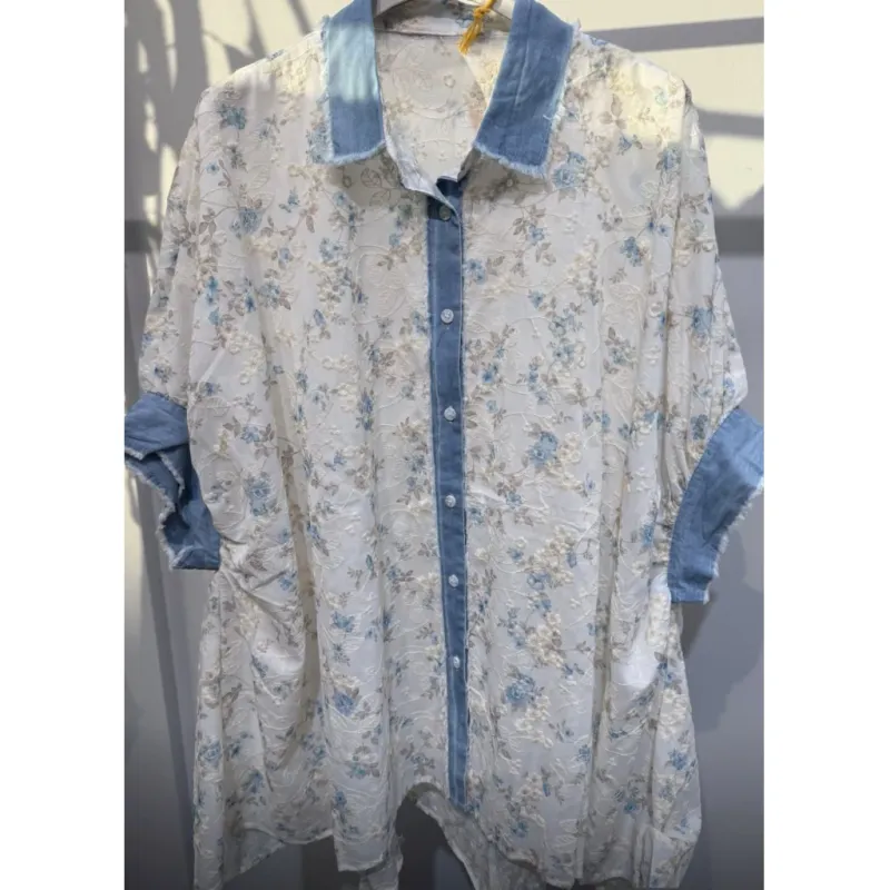 Flower Oversized Shirt Qnuz