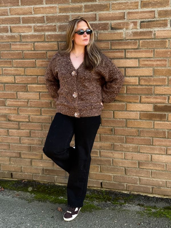 Sequin Flower Cardigan
