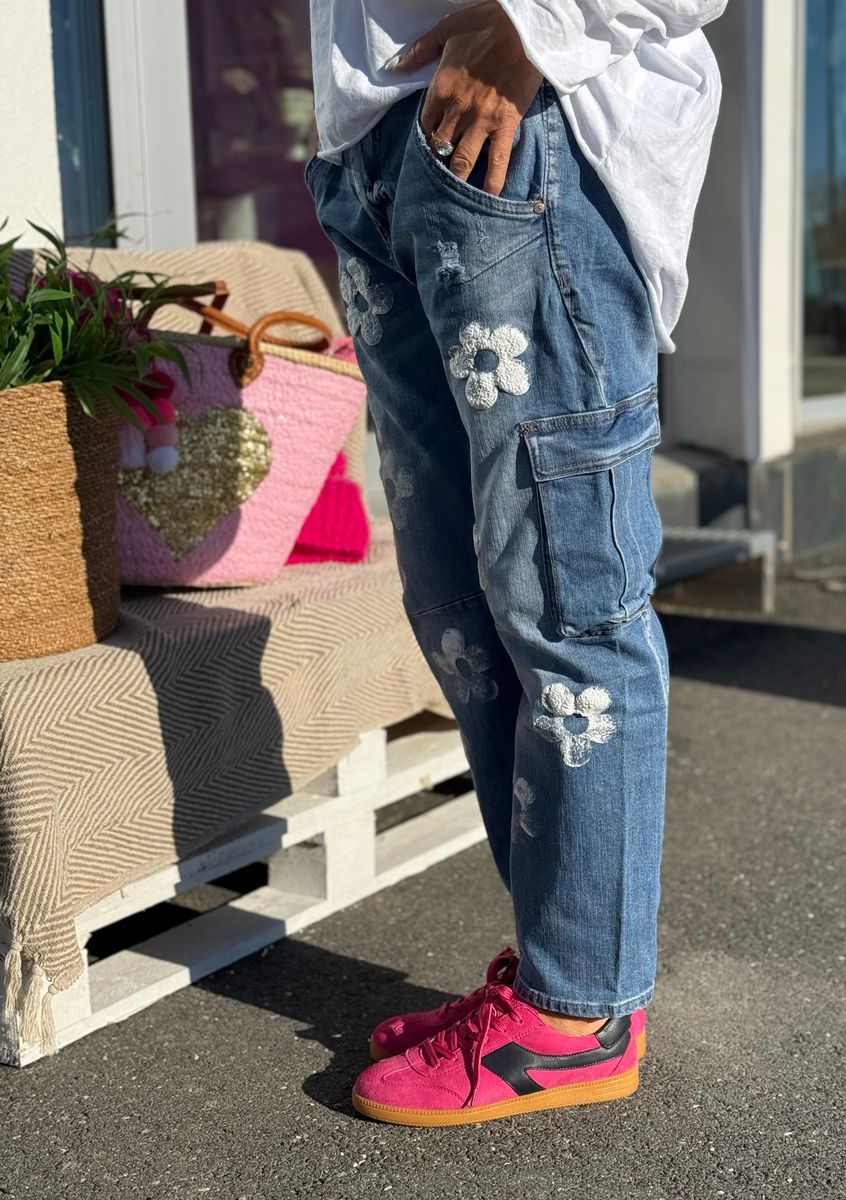 Flower Cargo Jeans