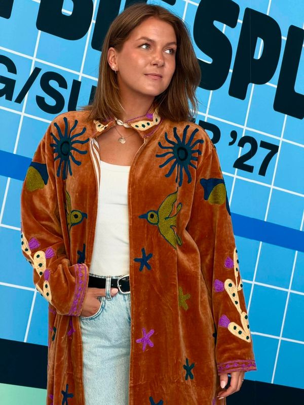 Suzani Velvet Long Kimono Qnuz