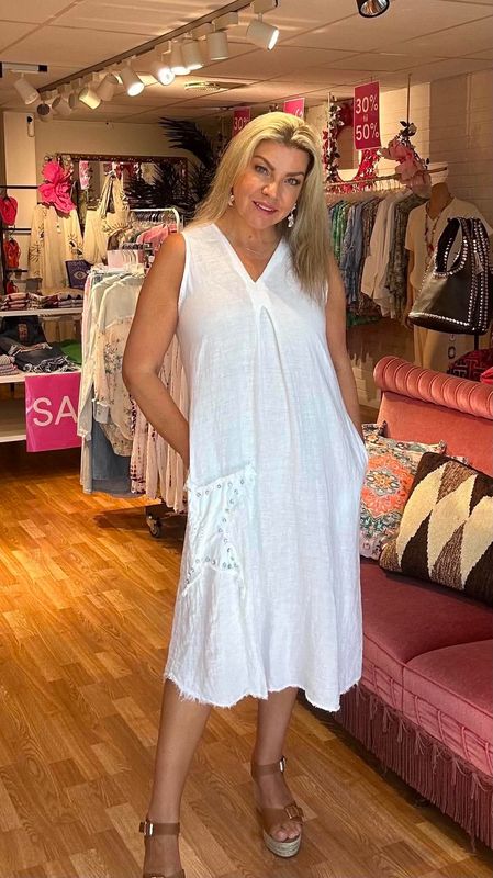Diamond Linen Dress