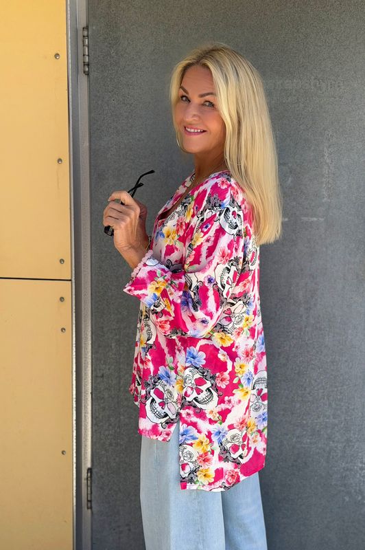Skull Flowery Blouse