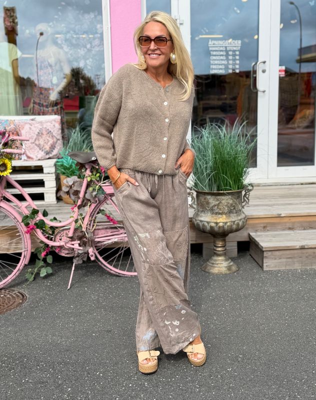 Flower Boho Linen Pant