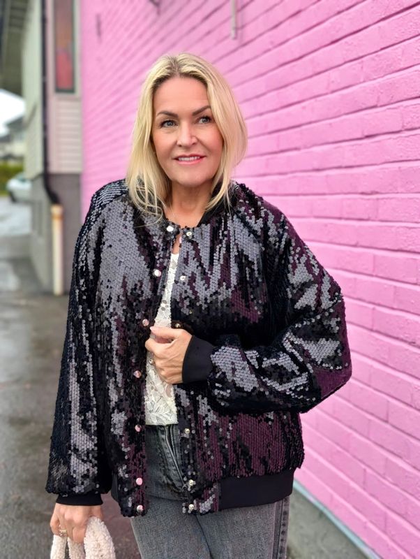 Klara Sequin Bomber Jacket