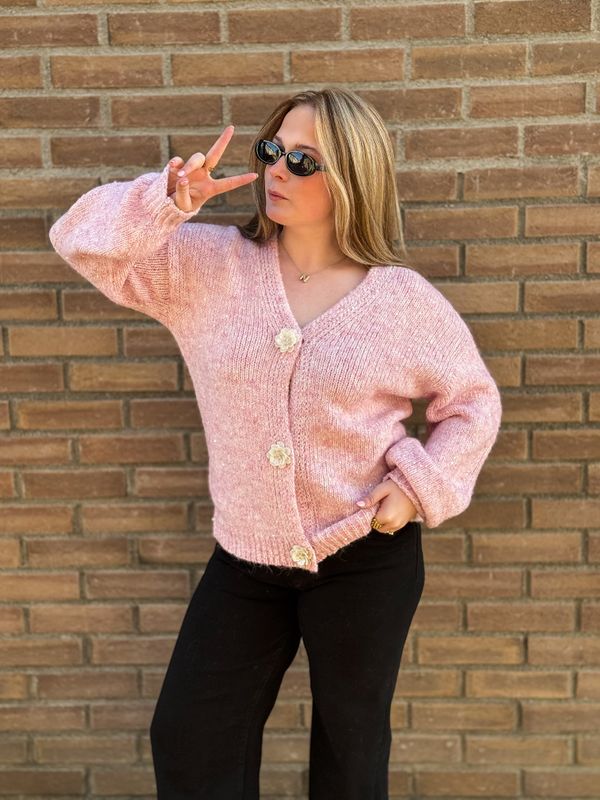Sequin Flower Cardigan