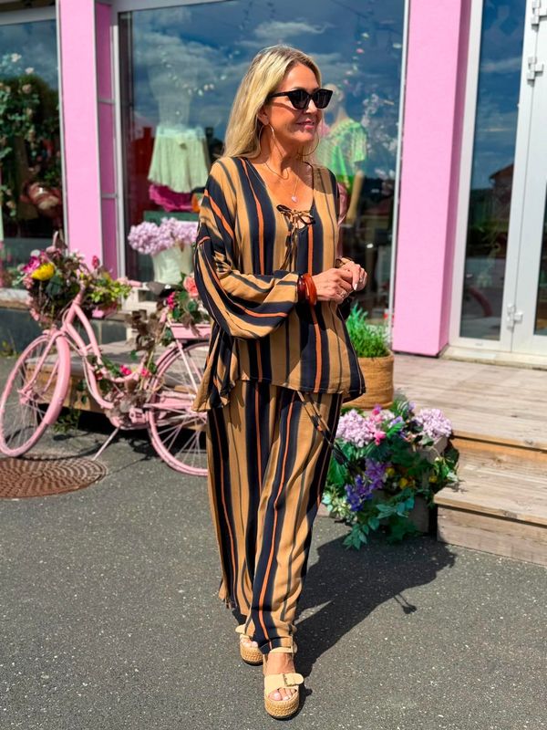 Pican Stripe Pant Coconut Milk
