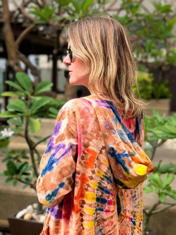 Tie Dye Fringe Kimono