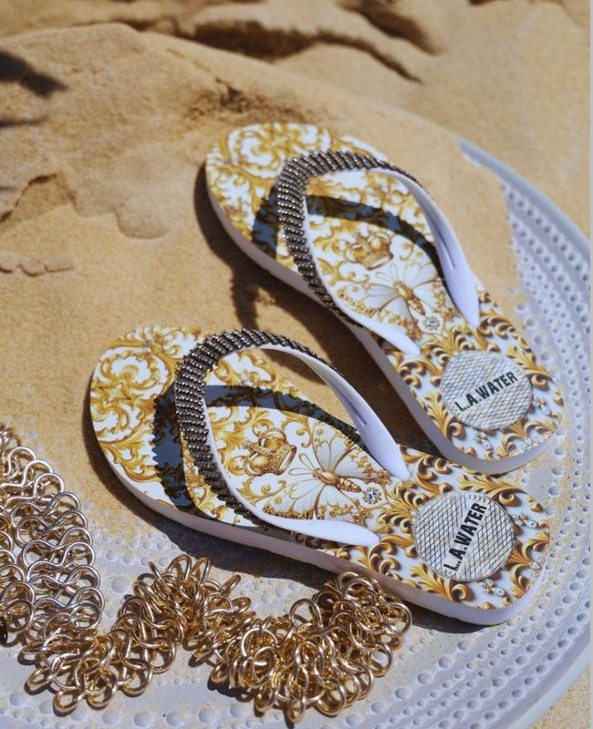 White Flip Flops L.A Water