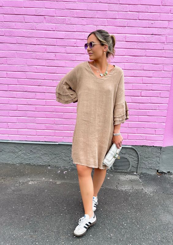 Ruffle Linen Dress