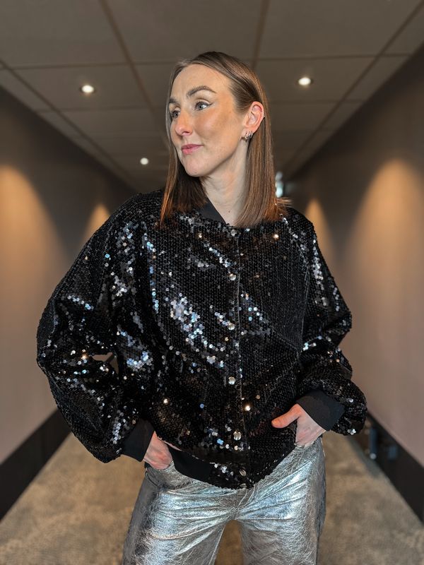 Klara Sequin Bomber Jacket