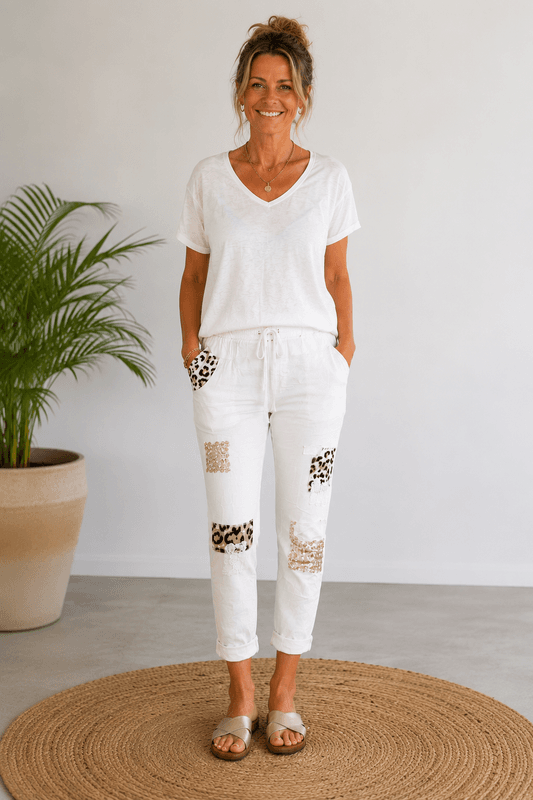 Leopard Patch Stretchy Pant