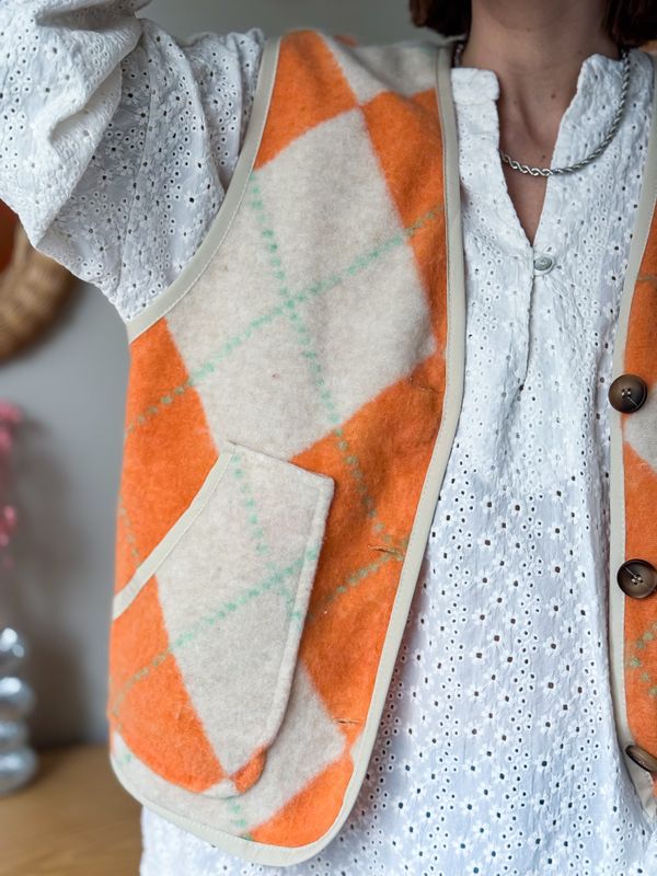 Argyle Fleece Vest
