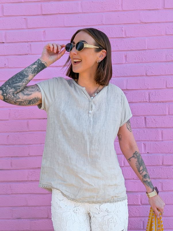 Linen T-Shirt Love Forever
