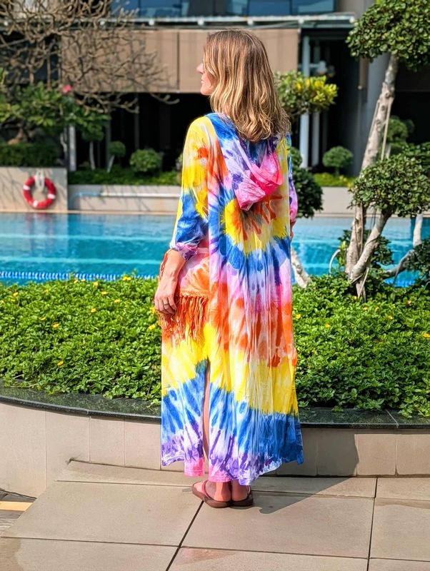 Tie Dye Fringe Kimono