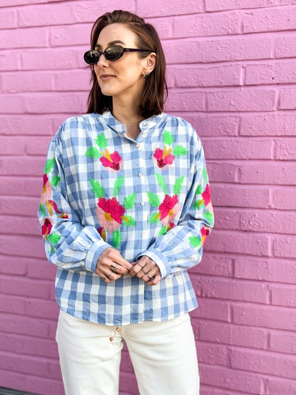 Boheme Checkered Blouse Qnuz