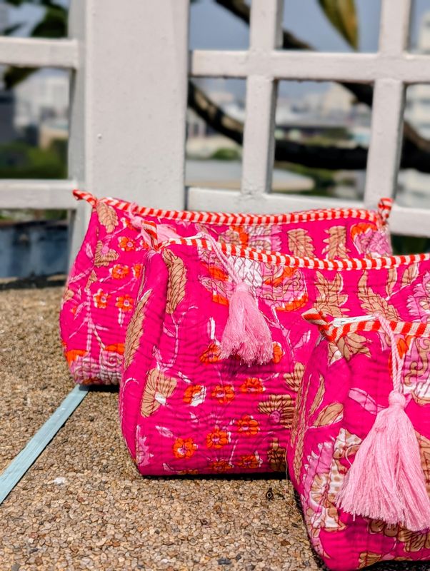 Toilet Bag Pink 3 Pieces