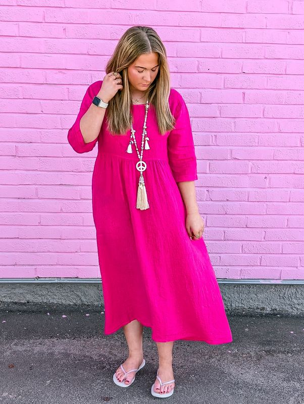 Louise Linen Dress Love Forever