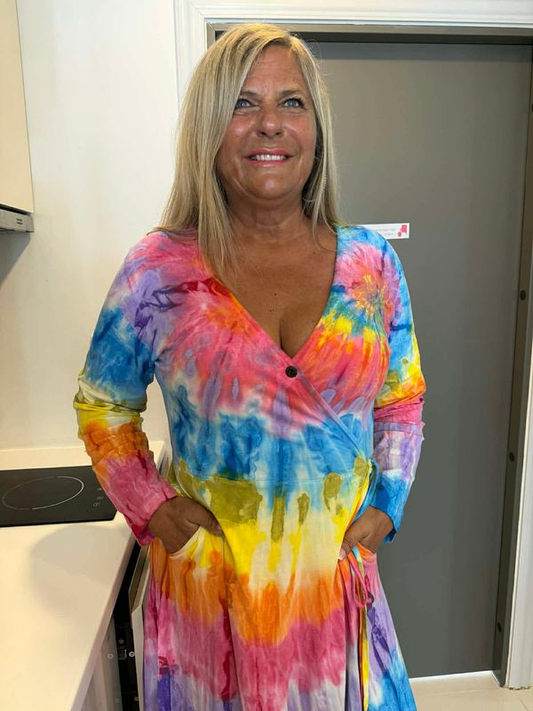 Tie Dye Wrap Dress