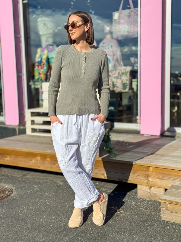 Heart Linen Pant