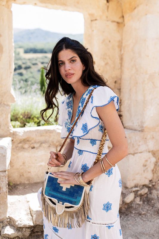 Medellin Greige & Blue Shoulder Bag Piti Cuiti