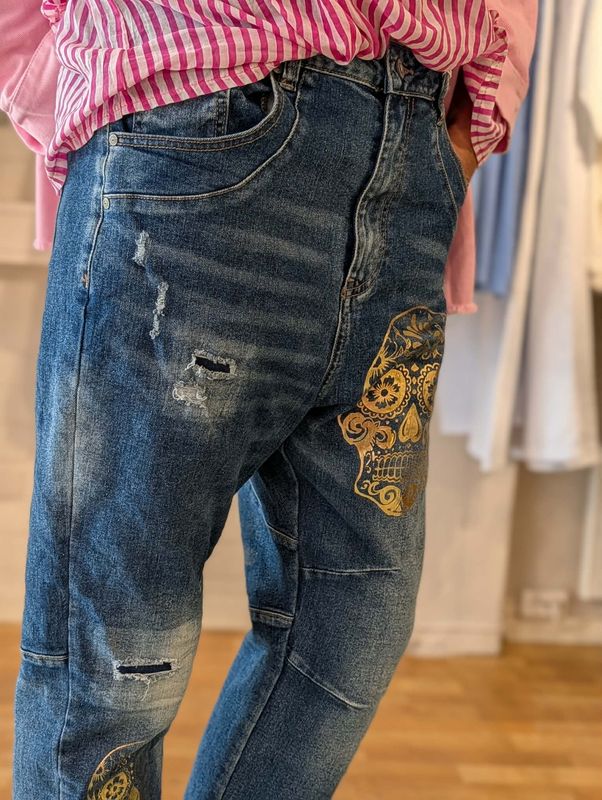 Golden Skull Generous Jeans XL