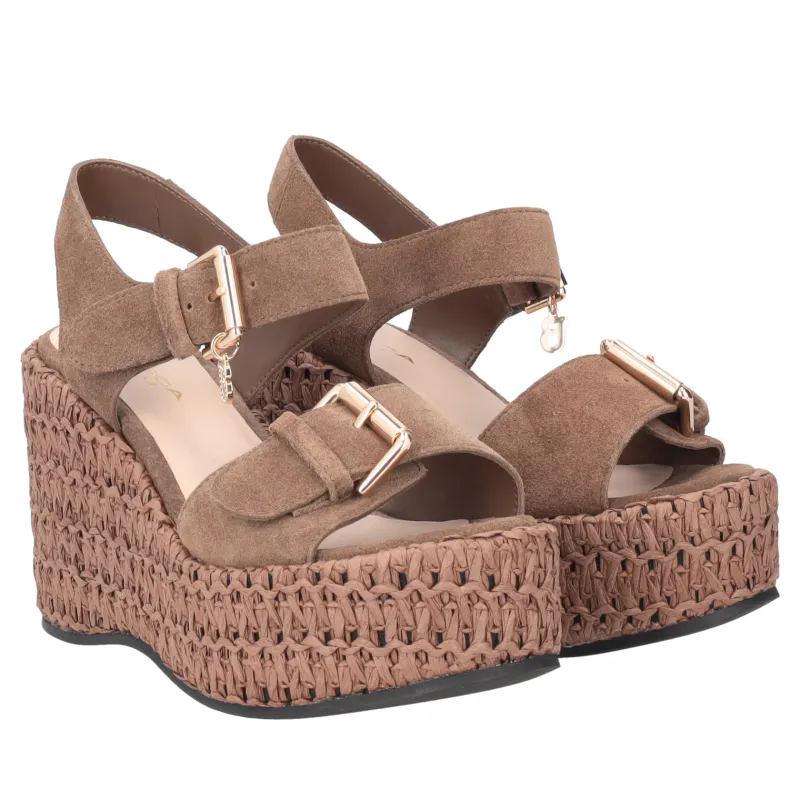 Tulum Wedge Brown Tosca Blu