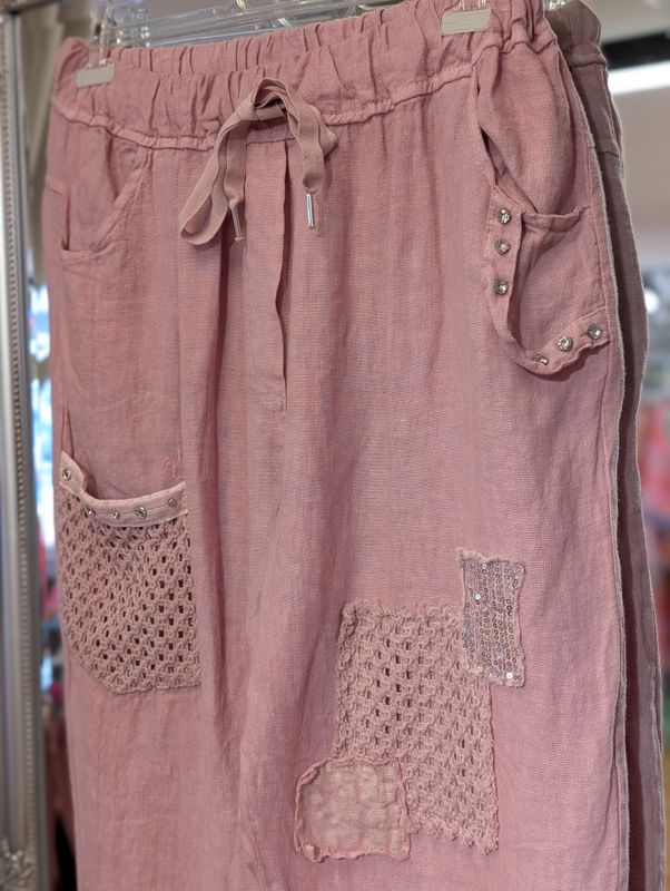 Patch Linen Pant