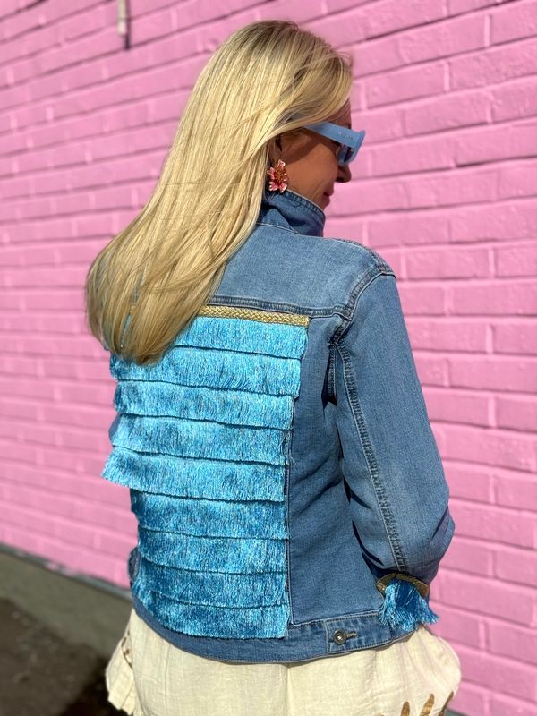 Denim Fringe Jacket Pho Firenze
