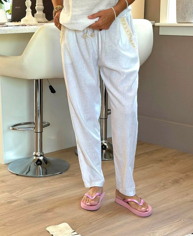 Linen Mix Shiny Pant