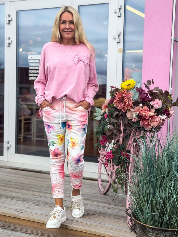 Shiny Flower Stretchy Pant
