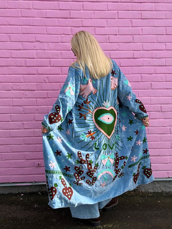 Long Suzani Blue Jacket Love Forever