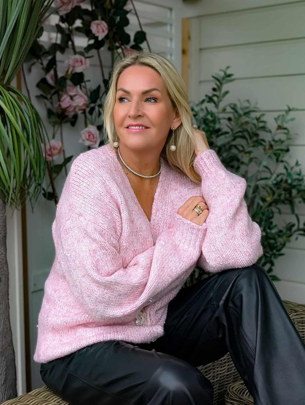 Sequin Flower Cardigan