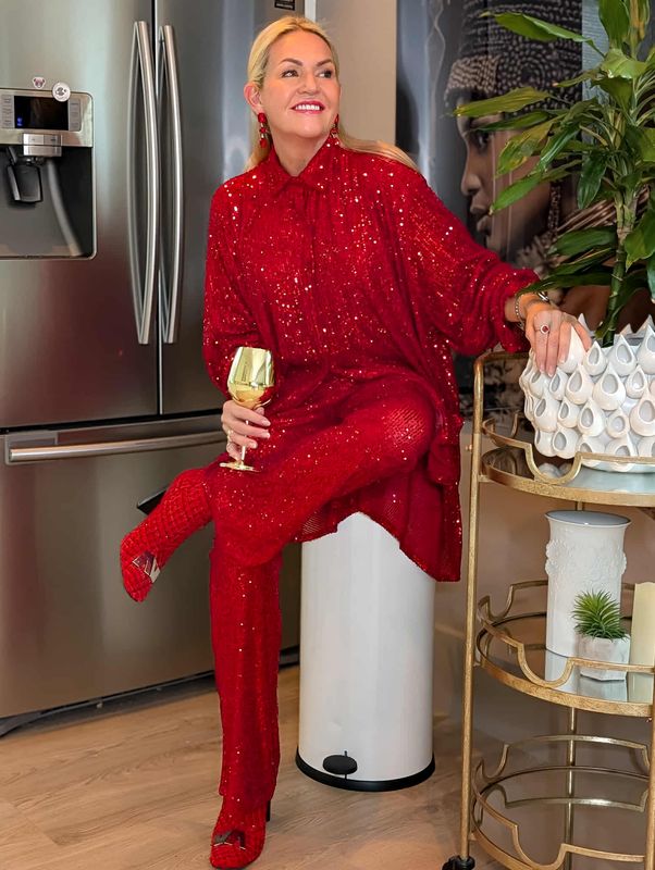 Sequin Flare Pant