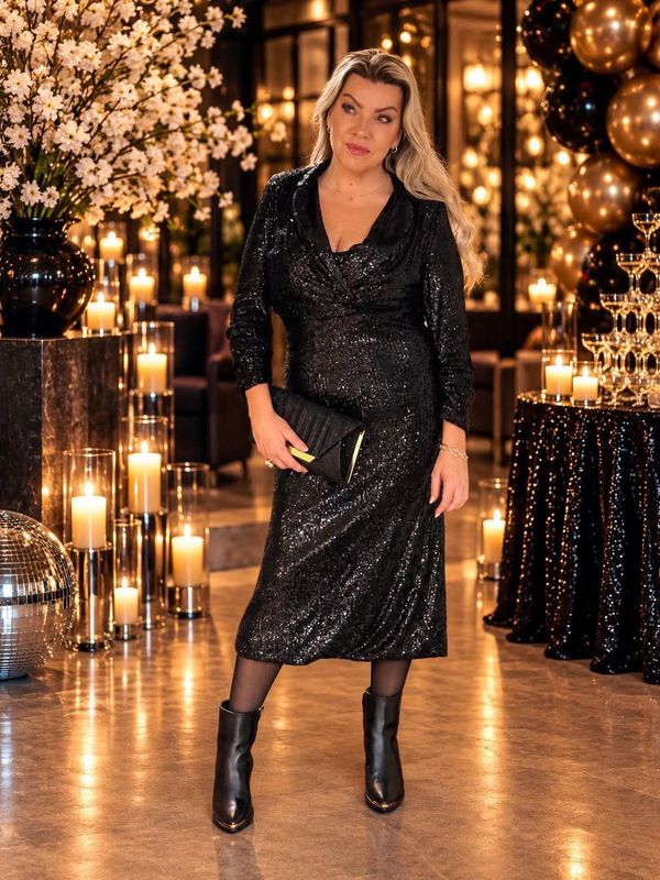 Sequin Dress And Bolero Set 