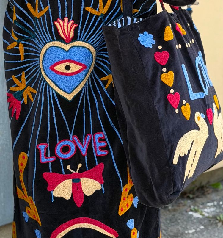 Suzani Velvet Long Kimono Qnuz