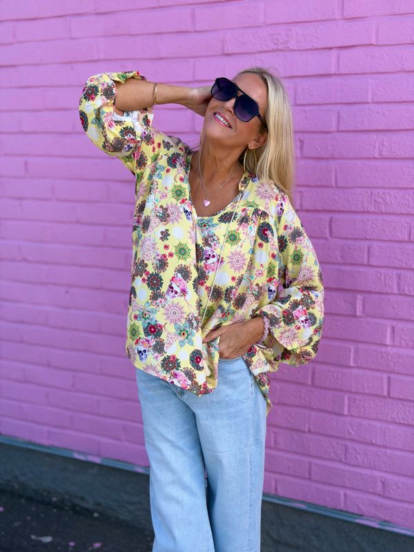 Skully Flower Blouse