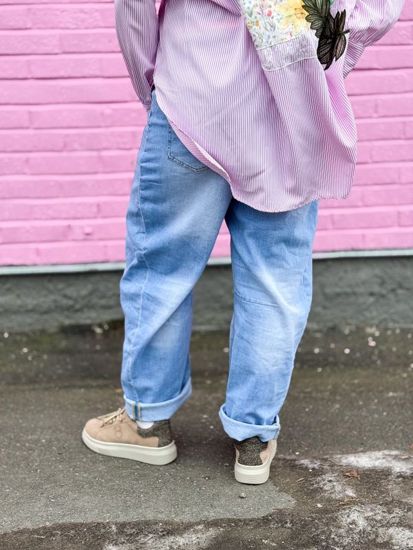 Light Denim Barrel Jeans
