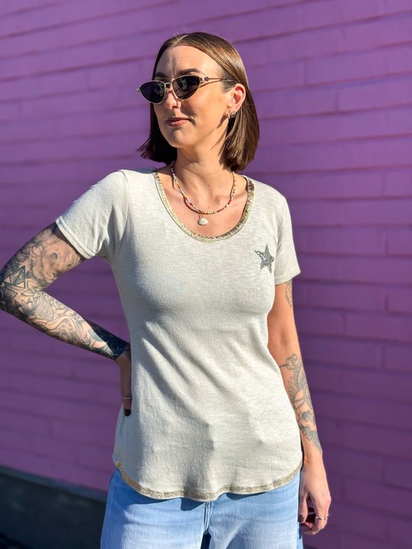 Star Ribbed Tee