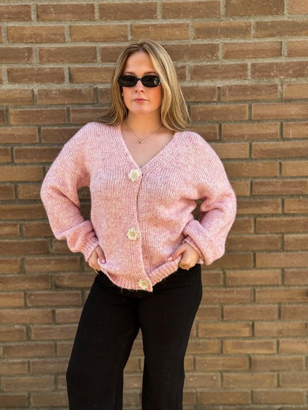 Sequin Flower Cardigan