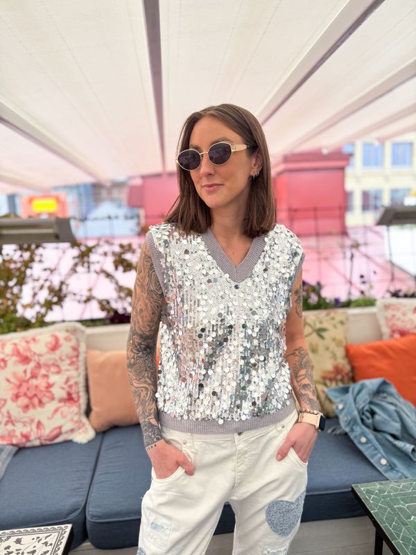 Sequin Knit Vest