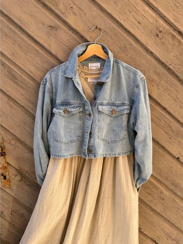 Astrid Crop Denim Jacket Sister Soul