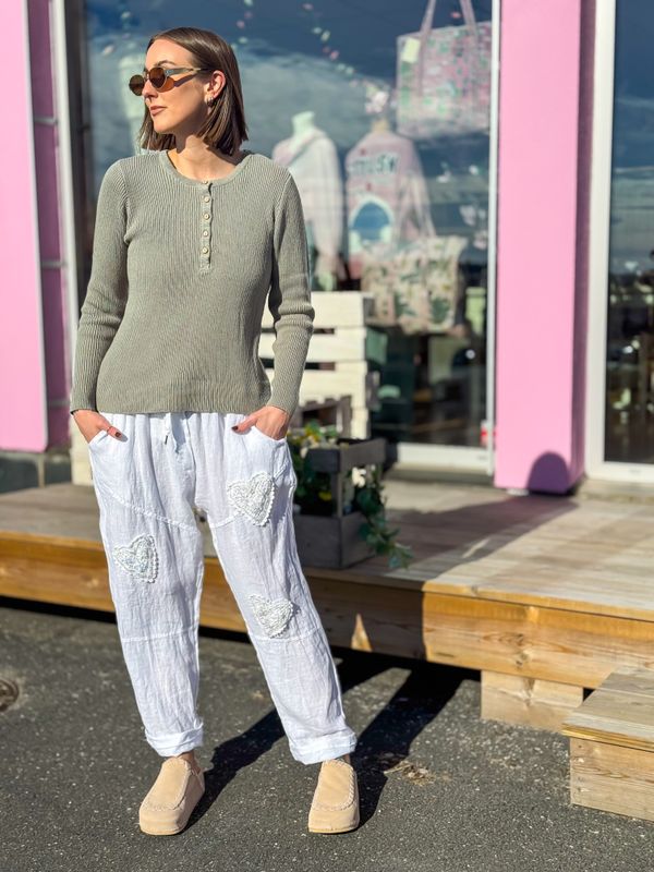 Heart Linen Pant