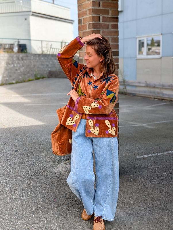 Suzani Velvet Short Kimono Qnuz
