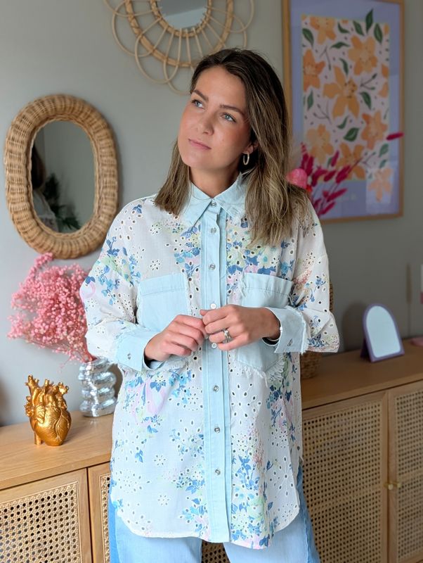 Flower Denim Shirt